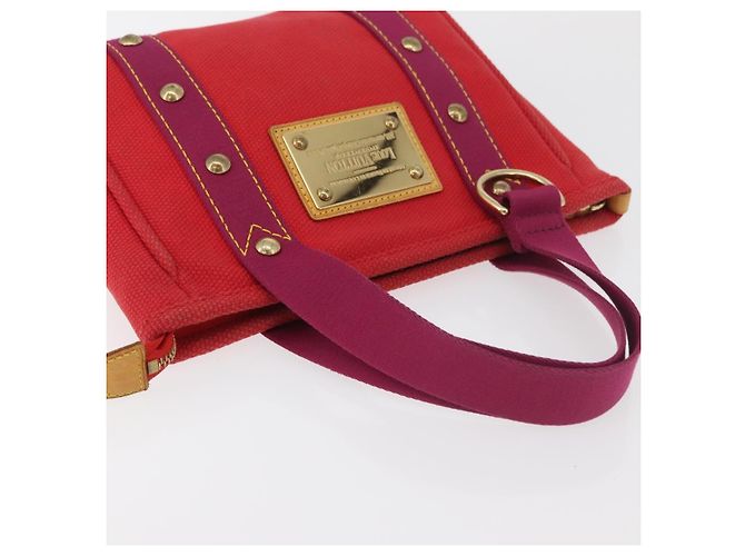 LOUIS VUITTON Antigua Cabas PM Tote Bag Canvas Rouge M40037 LV Auth bs34988 Rosso - vista 6
