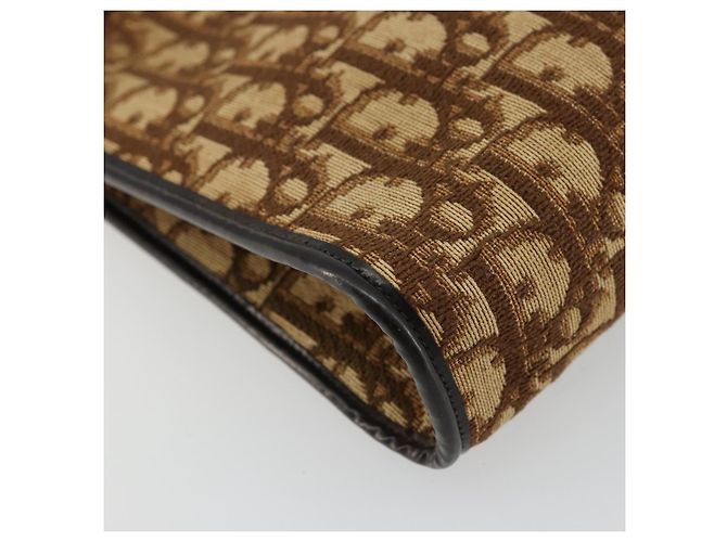 Borsa a tracolla Christian Dior Trotter Canvas Beige Oro Auth 178063 D'oro - vista 14