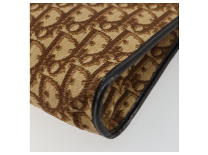 Borsa a tracolla Christian Dior Trotter Canvas Beige Oro Auth 178063 D'oro - vista 9