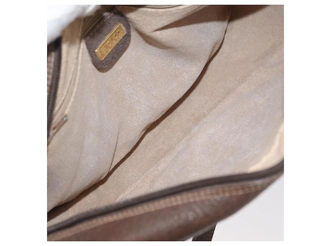 Borsa a Spalla GUCCI GG Supreme PVC Beige Oro Auth 176997 D'oro - vista 10