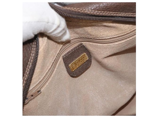 Borsa a Spalla GUCCI GG Supreme PVC Beige Oro Auth 176997 D'oro - vista 18