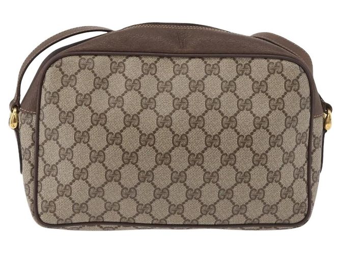 Borsa a Spalla GUCCI GG Supreme PVC Beige Oro Auth 176997 D'oro - vista 2