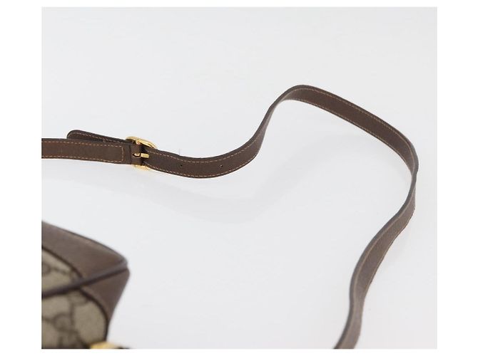 Borsa a Spalla GUCCI GG Supreme PVC Beige Oro Auth 176997 D'oro - vista 8