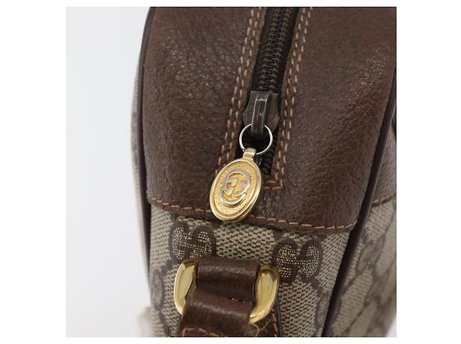 Borsa a Spalla GUCCI GG Supreme PVC Beige Oro Auth 176997 D'oro - vista 9