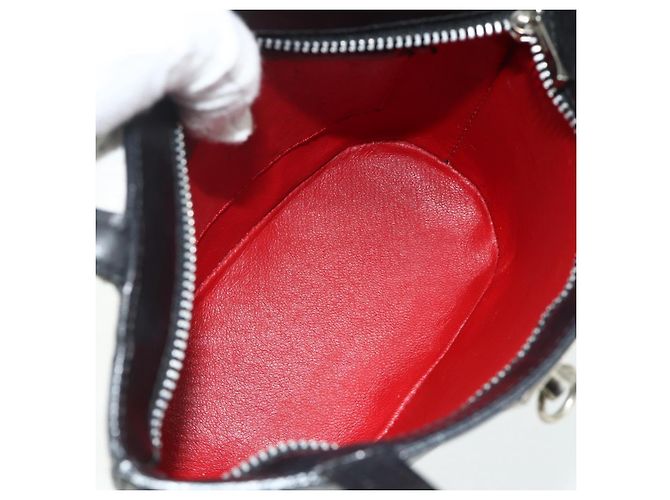 Céline Borsa CELINE in pelle nera argento Auth 178117A Nero - vista 11