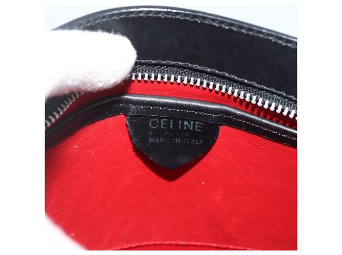 Céline Borsa CELINE in pelle nera argento Auth 178117A Nero - vista 18