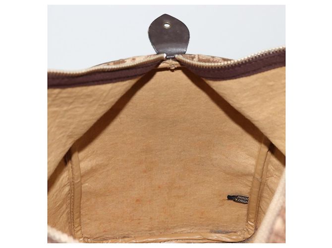 Borsa Boston Christian Dior Trotter Canvas Beige Oro Autentica 176853 - vista 12