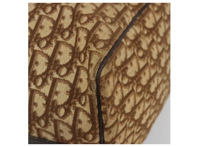 Borsa Boston Christian Dior Trotter Canvas Beige Oro Autentica 176853 - vista 14