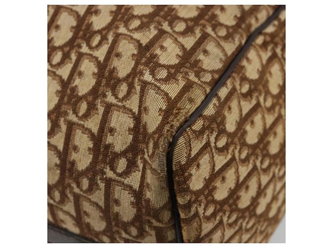 Borsa Boston Christian Dior Trotter Canvas Beige Oro Autentica 176853 - vista 16
