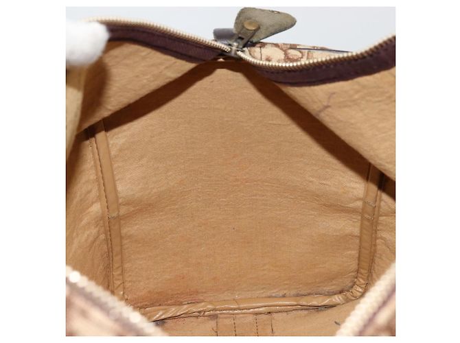 Borsa Boston Christian Dior Trotter Canvas Beige Oro Autentica 176853 - vista 17