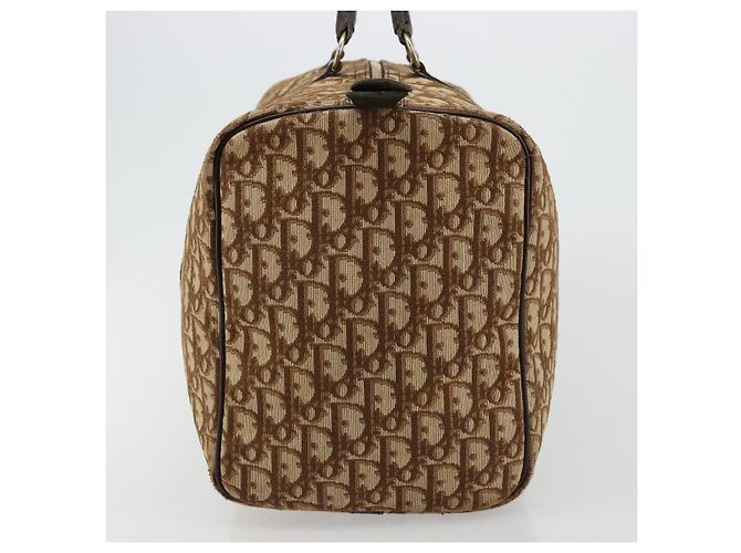 Borsa Boston Christian Dior Trotter Canvas Beige Oro Autentica 176853 - vista 3