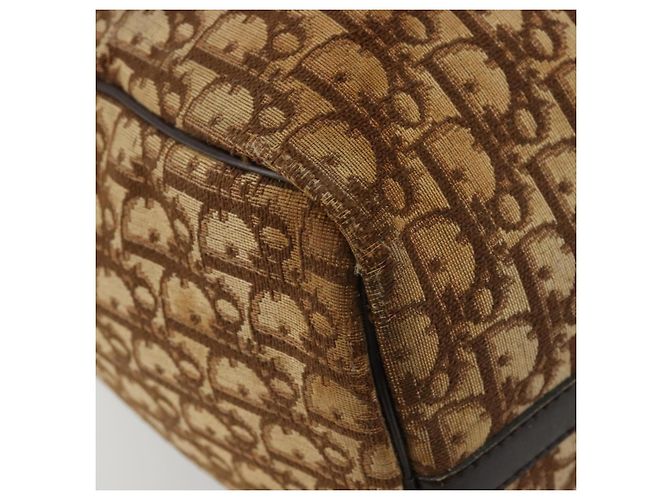 Borsa Boston Christian Dior Trotter Canvas Beige Oro Autentica 176853 - vista 9