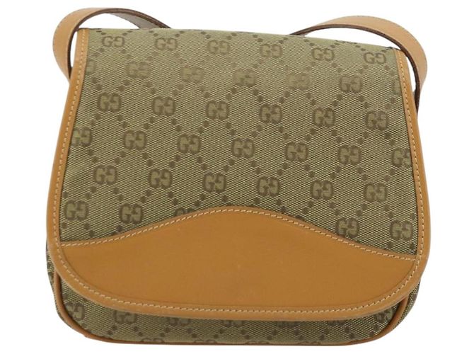 Sac à bandoulière GUCCI GG Canvas Beige Or 007 3444 0207 Auth 177887 Doré - vue 13