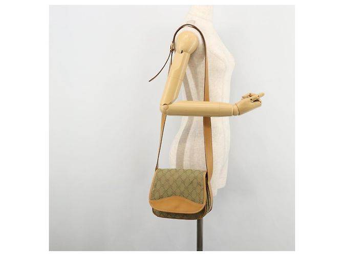 Sac à bandoulière GUCCI GG Canvas Beige Or 007 3444 0207 Auth 177887 Doré - vue 24
