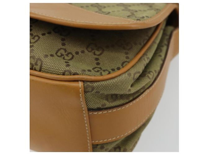 Sac à bandoulière GUCCI GG Canvas Beige Or 007 3444 0207 Auth 177887 Doré - vue 9