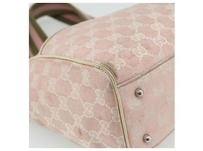 Borsa Tote GUCCI GG Canvas Rosa Argento 145810 Auth fm5322 - vista 14