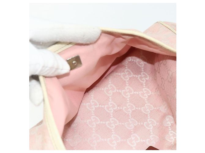 Borsa Tote GUCCI GG Canvas Rosa Argento 145810 Auth fm5322 - vista 22