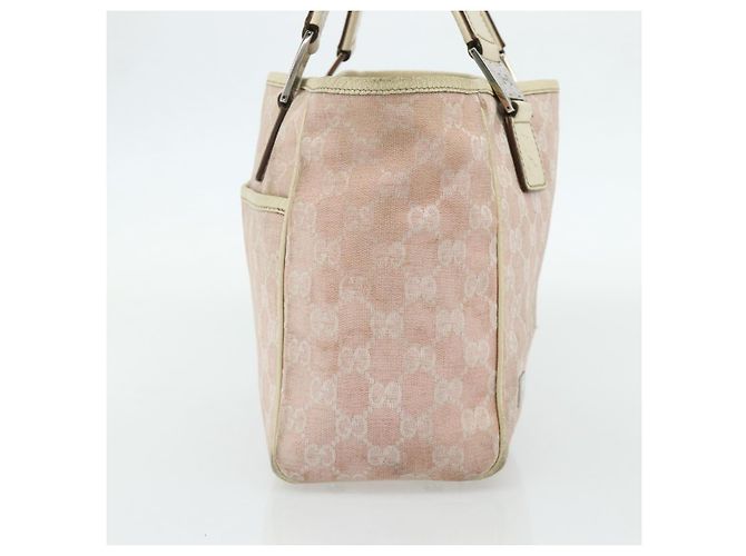 Borsa Tote GUCCI GG Canvas Rosa Argento 145810 Auth fm5322 - vista 3