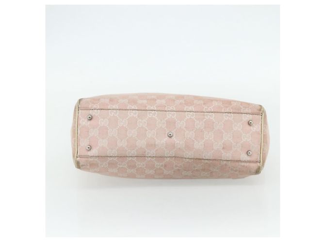 Borsa Tote GUCCI GG Canvas Rosa Argento 145810 Auth fm5322 - vista 5