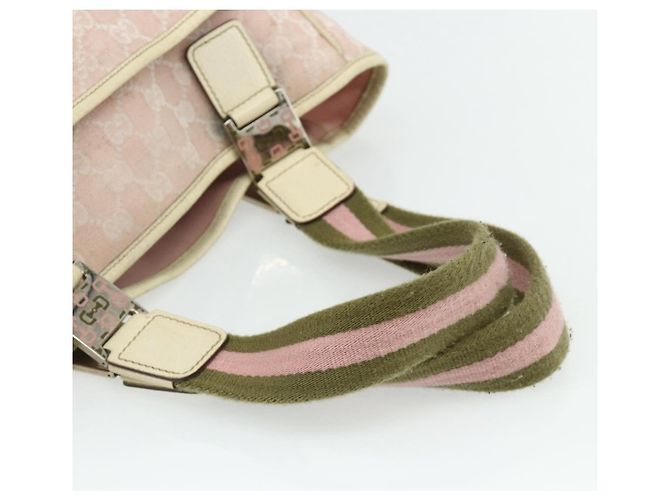 Borsa Tote GUCCI GG Canvas Rosa Argento 145810 Auth fm5322 - vista 7