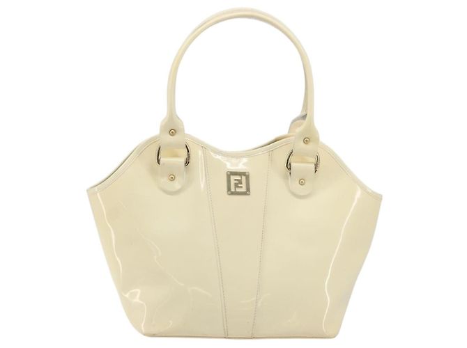 Borsa FENDI in pelle vernice Avorio Oro Auth BA12442A D'oro Crudo - vista 13