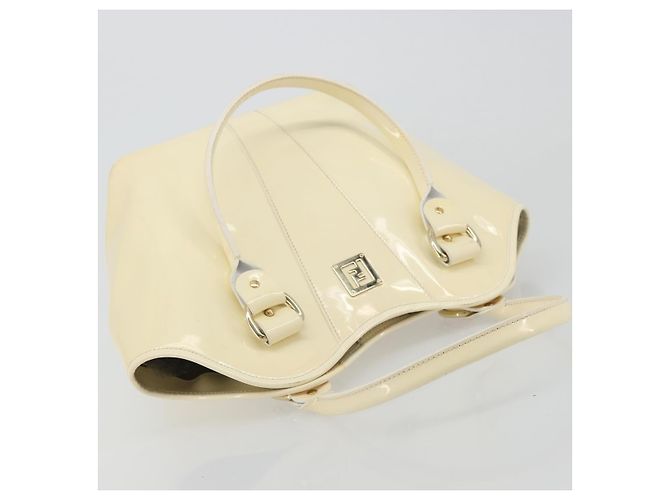 Borsa FENDI in pelle vernice Avorio Oro Auth BA12442A D'oro Crudo - vista 6