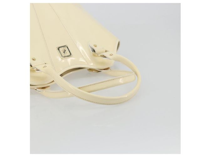 Borsa FENDI in pelle vernice Avorio Oro Auth BA12442A D'oro Crudo - vista 7