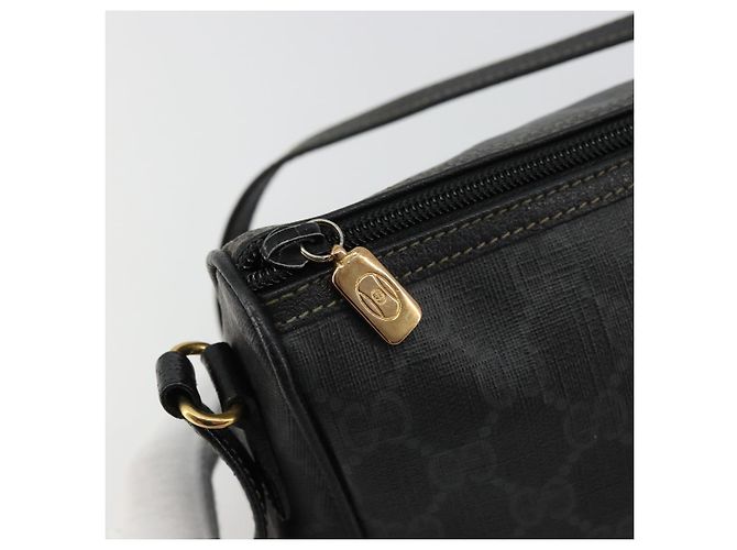 Borsa a Spalla GUCCI GG Supreme PVC Nero Oro 156 02 086 Auth 177471 D'oro - vista 10