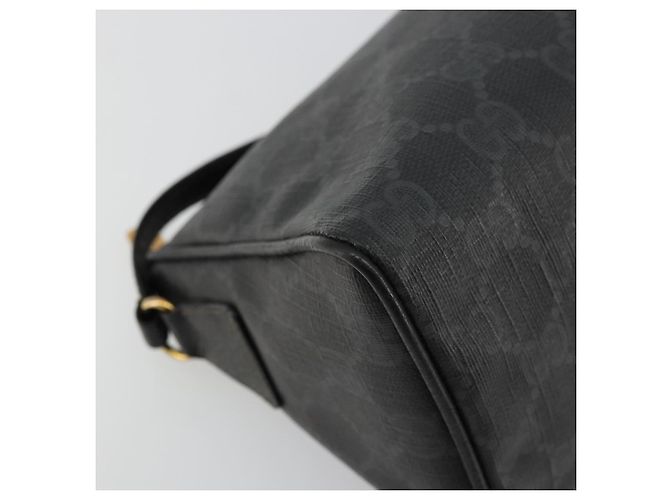 Borsa a Spalla GUCCI GG Supreme PVC Nero Oro 156 02 086 Auth 177471 D'oro - vista 15