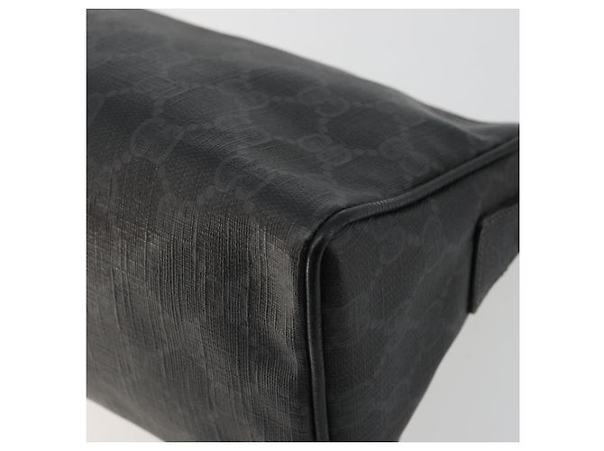 Borsa a Spalla GUCCI GG Supreme PVC Nero Oro 156 02 086 Auth 177471 D'oro - vista 16