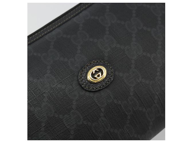 Borsa a Spalla GUCCI GG Supreme PVC Nero Oro 156 02 086 Auth 177471 D'oro - vista 17