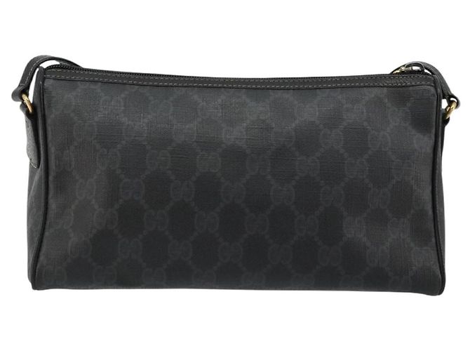 Borsa a Spalla GUCCI GG Supreme PVC Nero Oro 156 02 086 Auth 177471 D'oro - vista 2