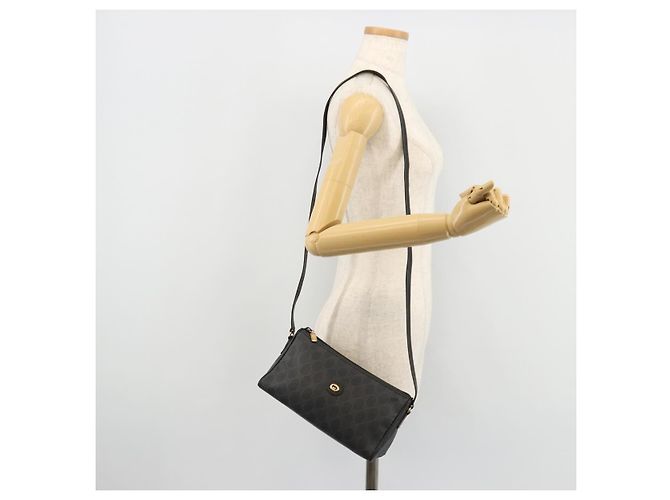Borsa a Spalla GUCCI GG Supreme PVC Nero Oro 156 02 086 Auth 177471 D'oro - vista 23