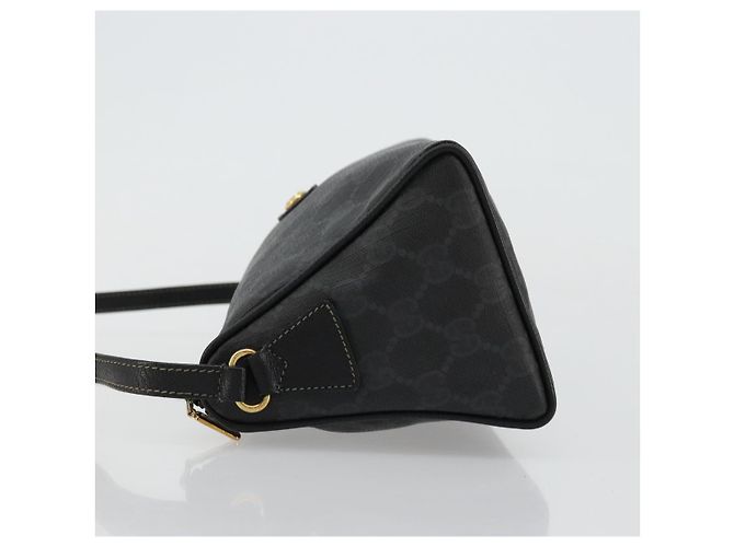 Borsa a Spalla GUCCI GG Supreme PVC Nero Oro 156 02 086 Auth 177471 D'oro - vista 4