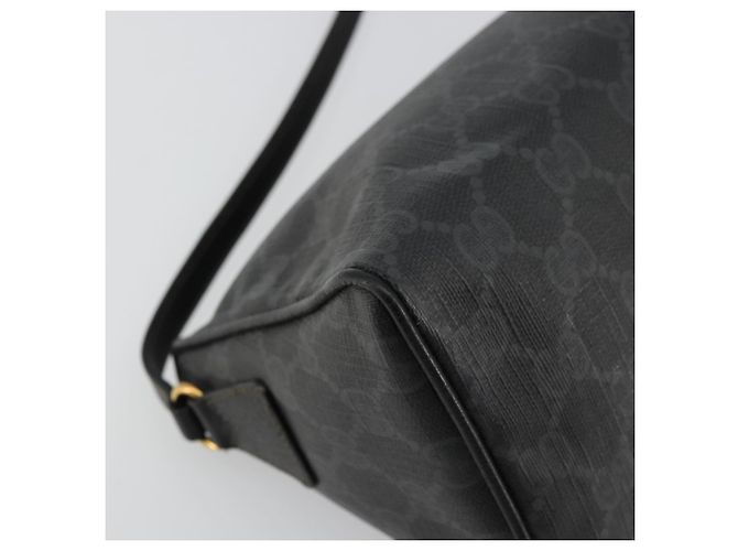 Borsa a Spalla GUCCI GG Supreme PVC Nero Oro 156 02 086 Auth 177471 D'oro - vista 9