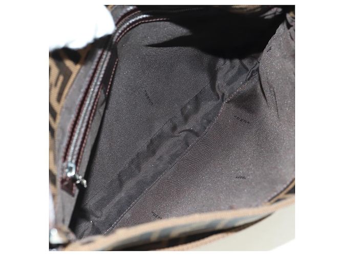 FENDI Zucca Canvas Mamma Baguette Borsa a Spalla Marrone Nero Auth 177772SAV - vista 10