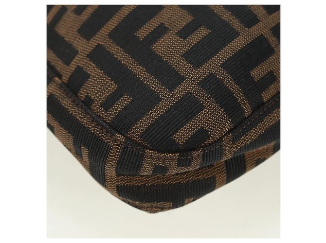 FENDI Zucca Canvas Mamma Baguette Borsa a Spalla Marrone Nero Auth 177772SAV - vista 15