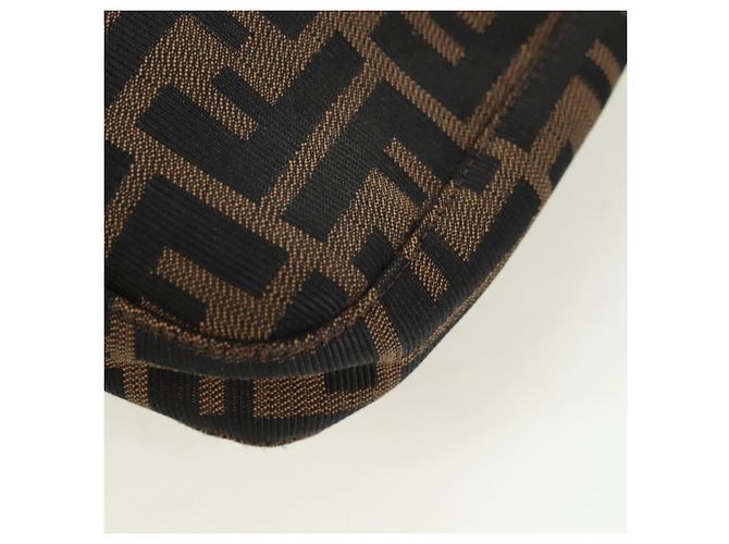 FENDI Zucca Canvas Mamma Baguette Borsa a Spalla Marrone Nero Auth 177772SAV - vista 16