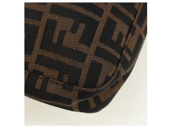 FENDI Zucca Canvas Mamma Baguette Borsa a Spalla Marrone Nero Auth 177772SAV - vista 17