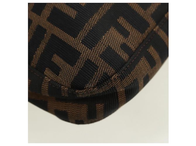 FENDI Zucca Canvas Mamma Baguette Borsa a Spalla Marrone Nero Auth 177772SAV - vista 18