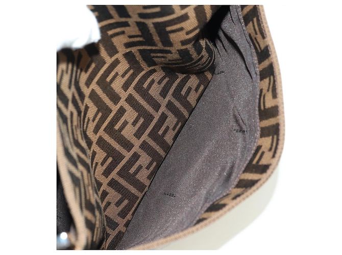 FENDI Zucca Canvas Mamma Baguette Borsa a Spalla Marrone Nero Auth 177772SAV - vista 21