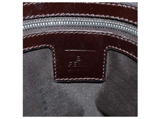 FENDI Zucca Canvas Mamma Baguette Borsa a Spalla Marrone Nero Auth 177772SAV - vista 22