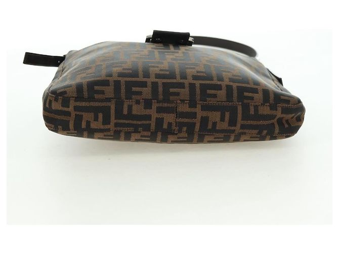 FENDI Zucca Canvas Mamma Baguette Borsa a Spalla Marrone Nero Auth 177772SAV - vista 5