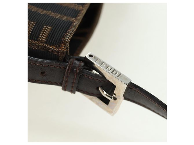 FENDI Zucca Canvas Mamma Baguette Borsa a Spalla Marrone Nero Auth 177772SAV - vista 8