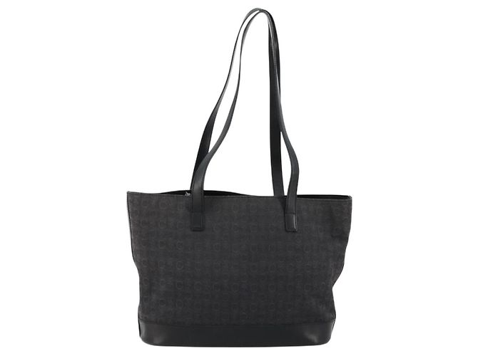 Céline Borsa Tote CELINE C Macadam Canvas Nera Argento Auth kk672 Nero - vista 2
