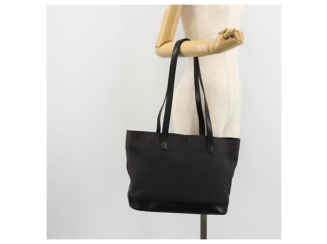 Céline Borsa Tote CELINE C Macadam Canvas Nera Argento Auth kk672 Nero - vista 22