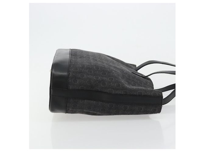 Céline Borsa Tote CELINE C Macadam Canvas Nera Argento Auth kk672 Nero - vista 3