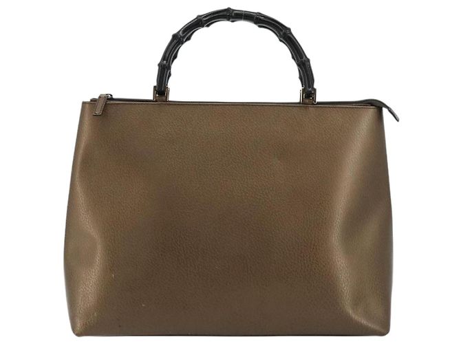 Borsa a Mano GUCCI Bamboo in Pelle Bronzo Oro 002 2122 0507 Auth 177512 D'oro - vista 13