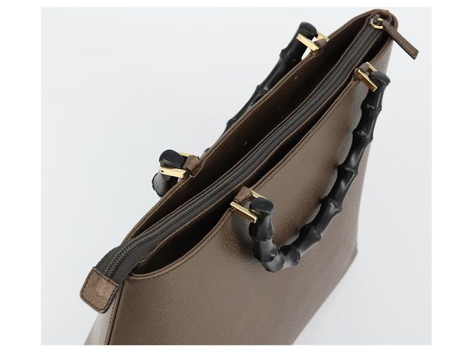 Borsa a Mano GUCCI Bamboo in Pelle Bronzo Oro 002 2122 0507 Auth 177512 D'oro - vista 6