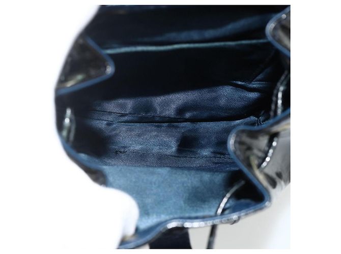 GUCCI Bamboo Rucksack aus Lackleder Navy Silber 005 781 0319 Auth ka4216A - Ansicht 10